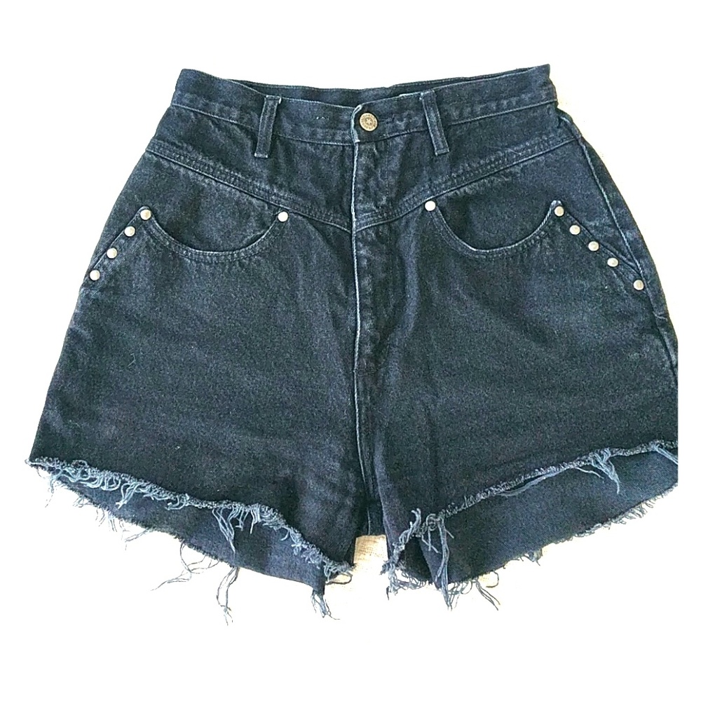 High Waist Vintage Black Cutoffs 80's